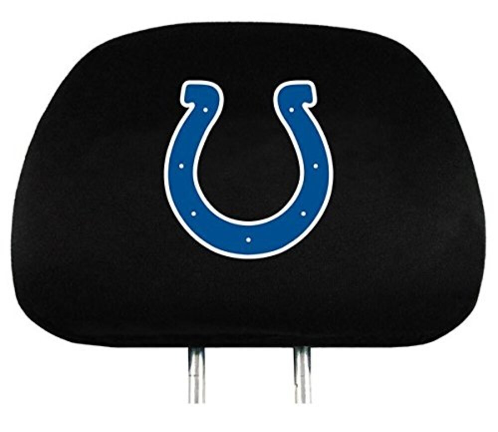 Indianapolis Colts Car Headrest Cover - Black with Blue Logo